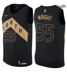 Youth Nike Toronto Raptors 55 Delon Wright Swingman Black NBA Jersey City Edition