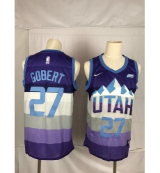 Jazz 27 Rudy Gobert Purple City Edition Nike Swingman Jersey