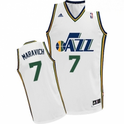 Mens Adidas Utah Jazz 7 Pete Maravich Swingman White Home NBA Jersey