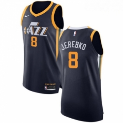 Mens Nike Utah Jazz 8 Jonas Jerebko Authentic Navy Blue Road NBA Jersey Icon Edition 