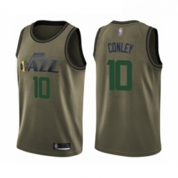 Mens Utah Jazz 10 Mike Conley Swingman Green Salute to Service Basketball Jersey 