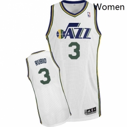 Womens Adidas Utah Jazz 3 Ricky Rubio Authentic White Home NBA Jersey 