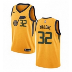 Womens Nike Utah Jazz 32 Karl Malone Authentic Gold NBA Jersey Statement Edition