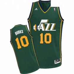 Youth Adidas Utah Jazz 10 Alec Burks Swingman Green Alternate NBA Jersey