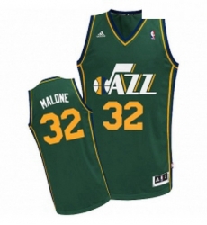 Youth Adidas Utah Jazz 32 Karl Malone Swingman Green Alternate NBA Jersey