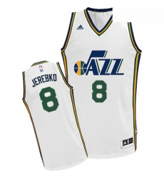 Youth Adidas Utah Jazz 8 Jonas Jerebko Swingman White Home NBA Jersey 