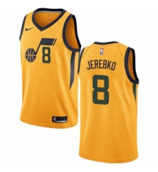 Youth Nike Utah Jazz 8 Jonas Jerebko Swingman Gold NBA Jersey Statement Edition 