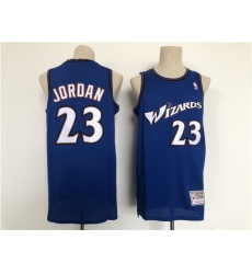 Men Washington Wizards 23 Michael Jordan Blue Throwback Stitched Jersey