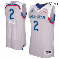 Mens Adidas Washington Wizards 2 John Wall Authentic Gray 2017 All Star NBA Jersey