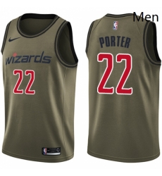 Mens Nike Washington Wizards 22 Otto Porter Swingman Green Salute to Service NBA Jersey 