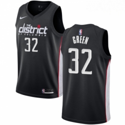 Mens Nike Washington Wizards 32 Jeff Green Swingman Black NBA Jersey City Edition 