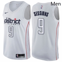 Mens Nike Washington Wizards 9 Ramon Sessions Swingman White NBA Jersey City Edition 