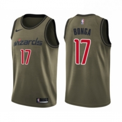 Mens Washington Wizards 17 Isaac Bonga Swingman Green Salute to Service Basketball Jersey 