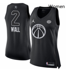 Womens Nike Jordan Washington Wizards 2 John Wall Swingman Black 2018 All Star Game NBA Jersey