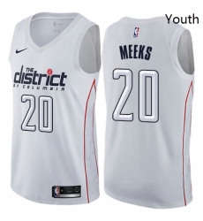 Youth Nike Washington Wizards 20 Jodie Meeks Swingman White NBA Jersey City Edition 