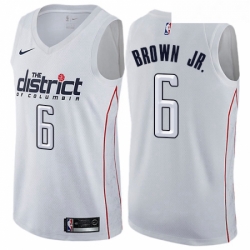 Youth Nike Washington Wizards 6 Troy Brown Jr Swingman White NBA Jersey City Edition 