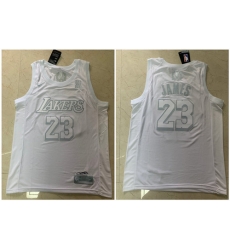 Lakers 23 Lebron James White Nike Swingman MVP Jersey