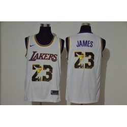 Lakers 23 Lebron James White Player Name Nike Swingman Fashion Jersey