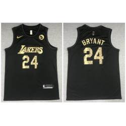 Lakers 24 Kobe Bryant Black Commemorative Swingman Jersey