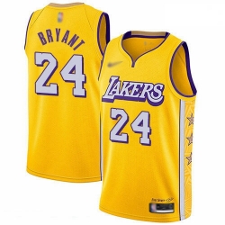 Lakers 24 Kobe Bryant Gold Basketball Swingman City Edition 2019 20 Jersey