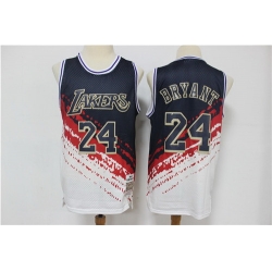 Lakers 24 Kobe Bryant White Independence Day Hardwood Classics Jersey