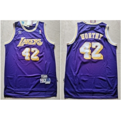 Lakers 42 James Worthy Purple Hardwood Classics Jersey