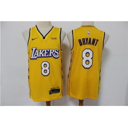 Lakers 8 Kobe Bryant Yellow 2020 City Edition Nike Swingman Jersey