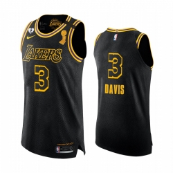 Los Angeles Lakers 2020 NBA Finals Champions Anthony Davis Black Mamba Authentic Jersey Social justice