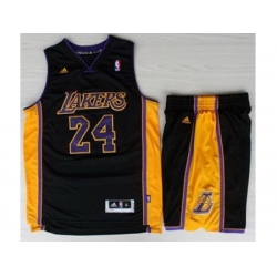 Los Angeles Lakers 24 Kobe Bryant Black Revolution 30 Swingman NBA Jerseys Shorts Suits Purple Number 2013 New Style