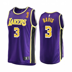 Los Angeles Lakers Anthony Davis 2020 NBA Finals Champions Jersey Purple Replica Statement