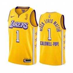 Los Angeles Lakers Kentavious Caldwell-Pope 2020 NBA Finals Champions Jersey Gold BLM