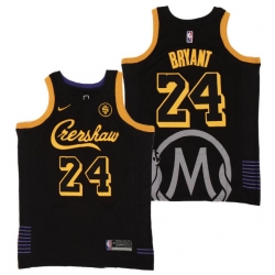 Men Lakers 24 Kobe Bryant Black Crenshaw Editon Jersey II