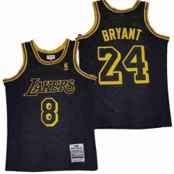 Men Lakers Front 8 Back 24 Kobe Bryant Black Mabma Edition NBA Jersey