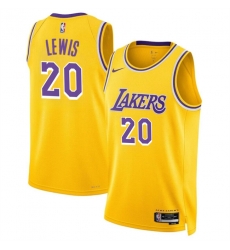 Men Los Angeles Lakers 20 Maxwell Lewis Yellow 2024 Icon Edition Stitched Basketball Jersey