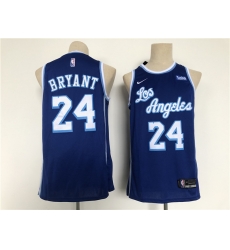 Men Los Angeles Lakers 24 Bryant Blue Throwback 2021 Nike NBA Jersey