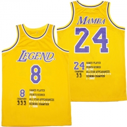 Men Los Angeles Lakers 8  26 24 Kobe Bryant Yellow Swingman Fashion Jersey