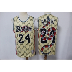 Men Los Angeles Lakers Kobe Bryant 24 Gucci Limited Jersey