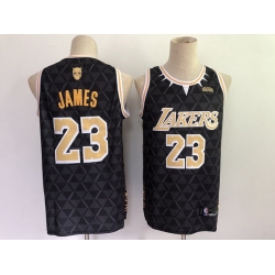 Men Men Los Angeles Lakers 23 LeBron James Black Panther Limiter Stitched NBA Jersey