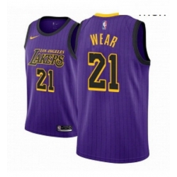 Men NBA 2018 19 Los Angeles Lakers 21 Travis Wear City Edition Purple Jersey 