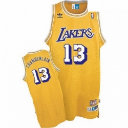 Mens Adidas Los Angeles Lakers 13 Wilt Chamberlain Swingman Gold Throwback NBA Jersey