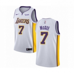 Mens Los Angeles Lakers 1 JaVale McGee Authentic White Basketball Jersey Association Edition 