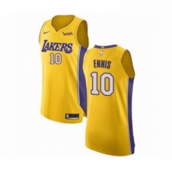 Mens Los Angeles Lakers 10 Tyler Ennis Authentic Gold Home Basketball Jersey Icon Edition