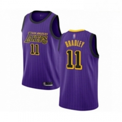 Mens Los Angeles Lakers 11 Avery Bradley Authentic Purple Basketball Jersey City Edition 