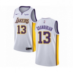 Mens Los Angeles Lakers 13 Wilt Chamberlain Authentic White Basketball Jersey Association Edition