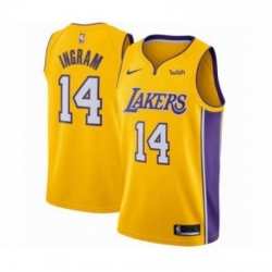 Mens Los Angeles Lakers 14 Brandon Ingram Authentic Gold Home Basketball Jersey Icon Edition