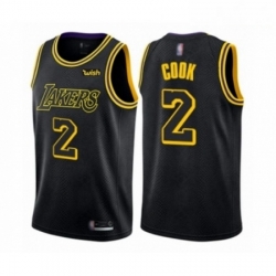 Mens Los Angeles Lakers 2 Quinn Cook Authentic Black City Edition Basketball Jersey 