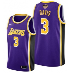 Men's Los Angeles Lakers #3 Anthony Davis 2020 Purple Finals Stitched NBA Jersey