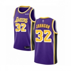 Mens Los Angeles Lakers 32 Magic Johnson Authentic Purple Basketball Jerseys Icon Edition