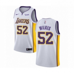 Mens Los Angeles Lakers 52 Jamaal Wilkes Authentic White Basketball Jersey Association Edition