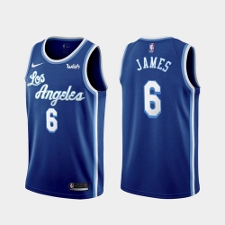 Men's Los Angeles Lakers LeBron James #6 Jersey Blue Classic 2021-22